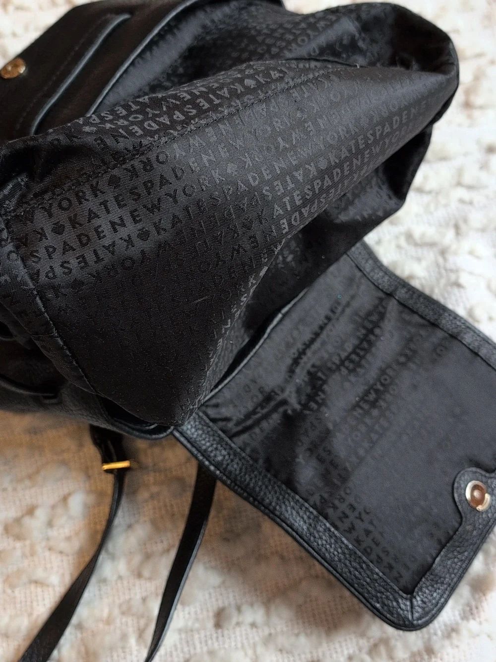 Kate Spade Chester Street Kacy Black Pebbled Leather Backpack Small Adjustable